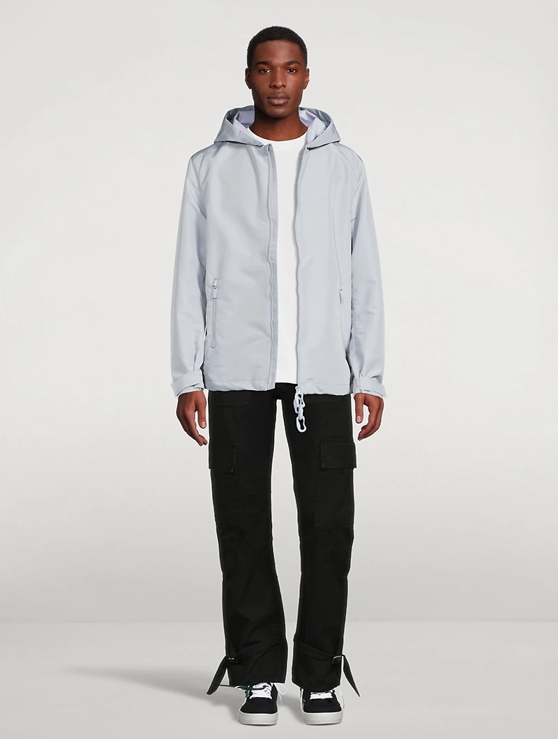 Quote Windbreaker Jacket With Hood