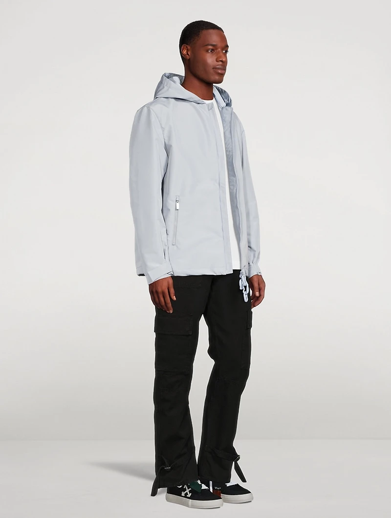 Quote Windbreaker Jacket With Hood