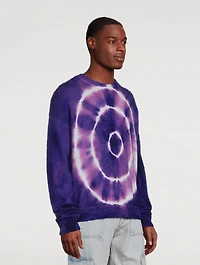 Mohair-Blend Crewneck Sweater Tie Dye Print