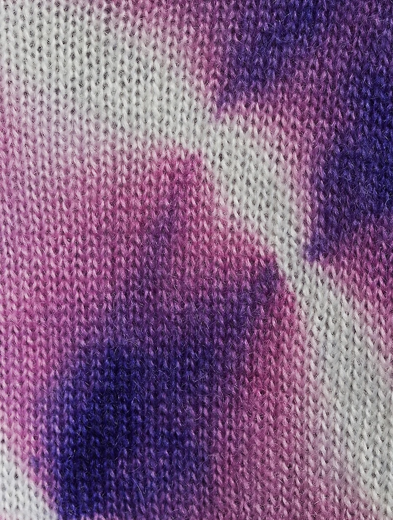 Mohair-Blend Crewneck Sweater Tie Dye Print