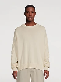 3D Diag Knit Crewneck Sweater