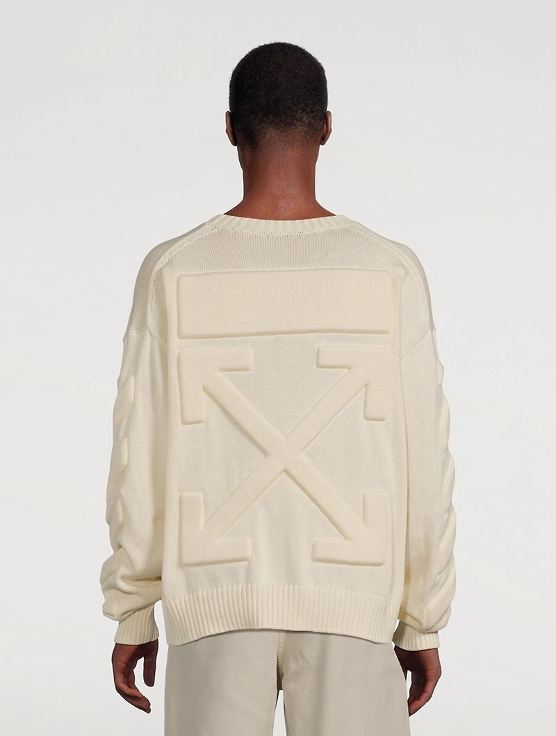 3D Diag Knit Crewneck Sweater
