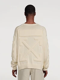 3D Diag Knit Crewneck Sweater