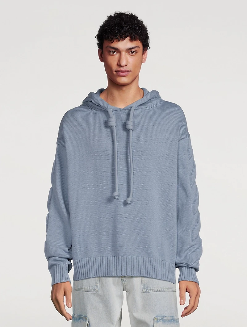3D Diag Knit Hoodie