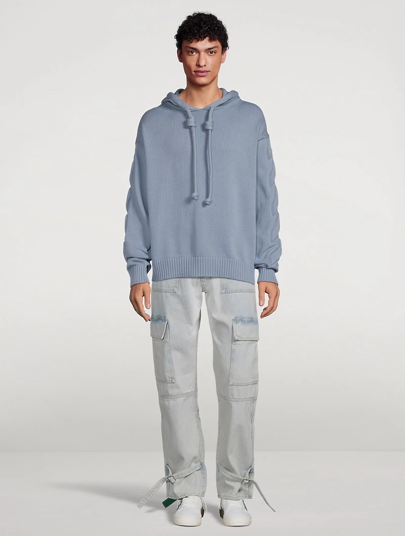 3D Diag Knit Hoodie