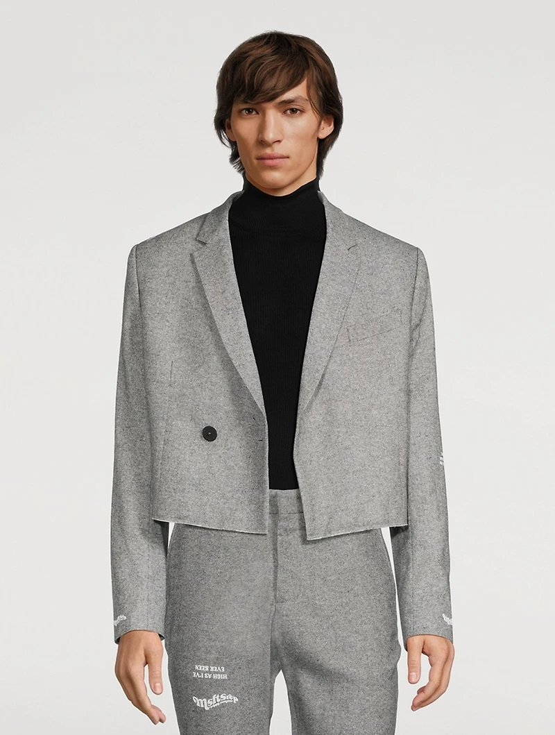 Wool-Blend Cropped Jacket