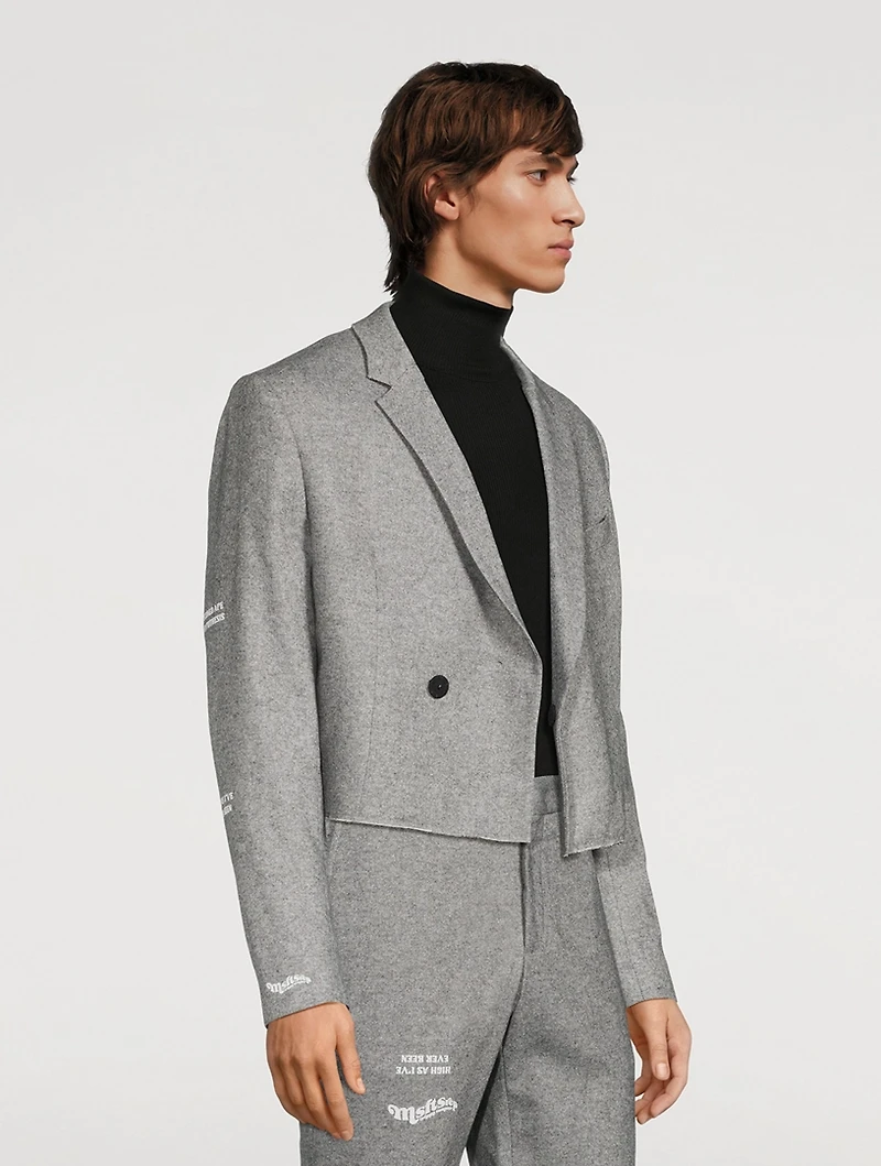 Wool-Blend Cropped Jacket