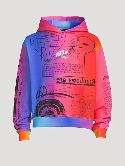 Rainbow Cotton Printed Hoodie