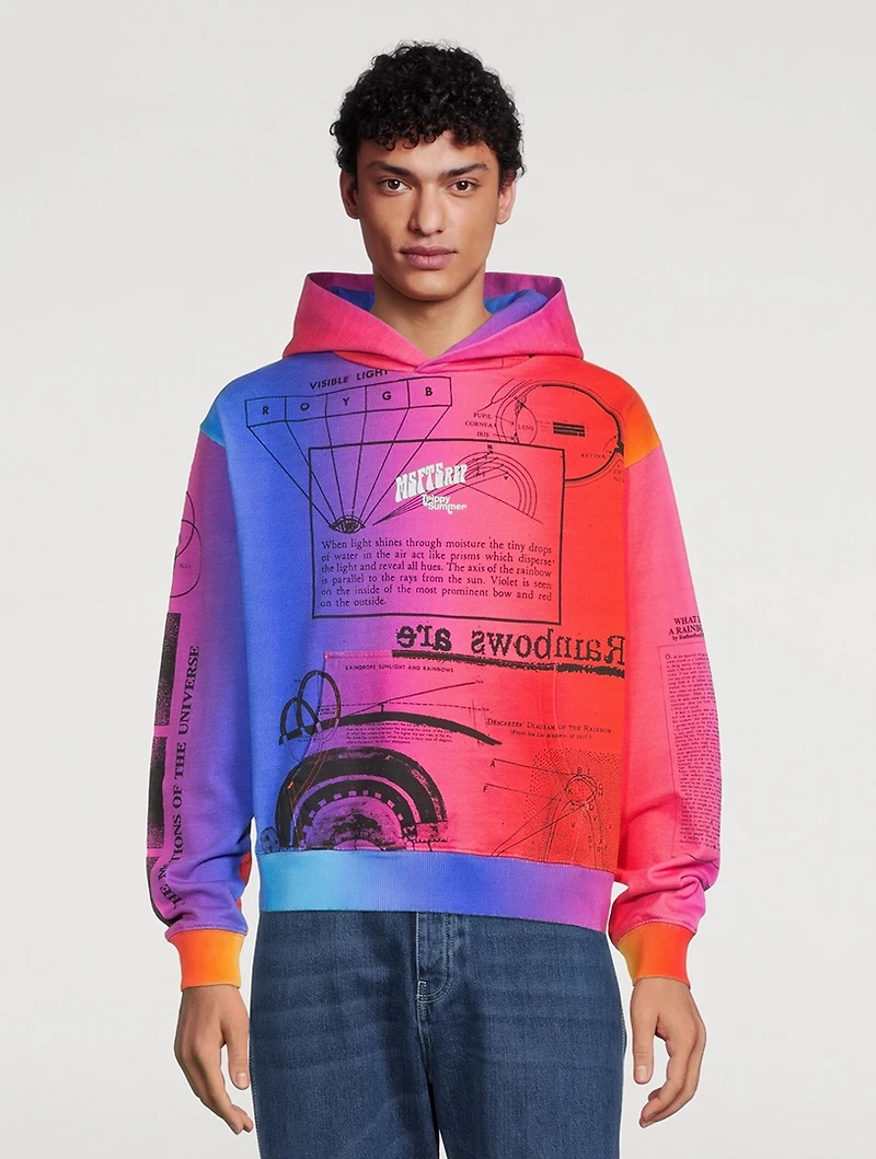 Rainbow Cotton Printed Hoodie