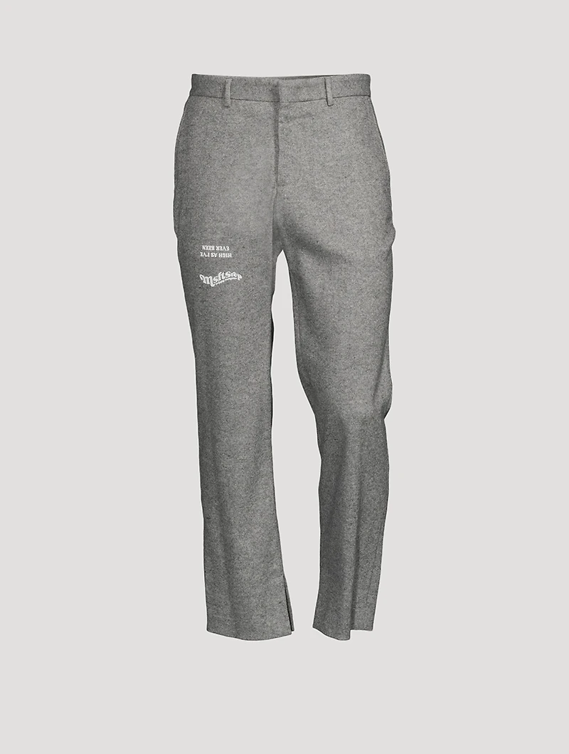 Wool-Blend Straight-Leg Pants