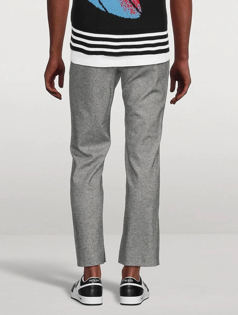 Wool-Blend Straight-Leg Pants
