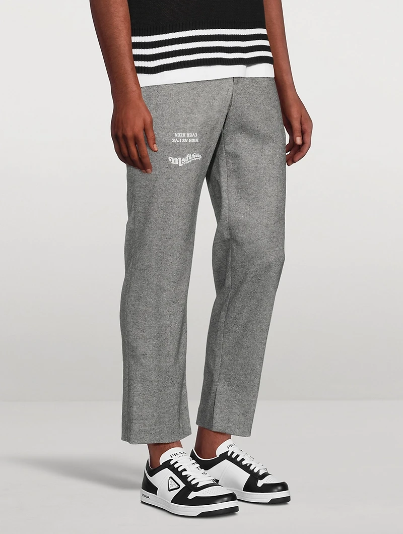 Wool-Blend Straight-Leg Pants