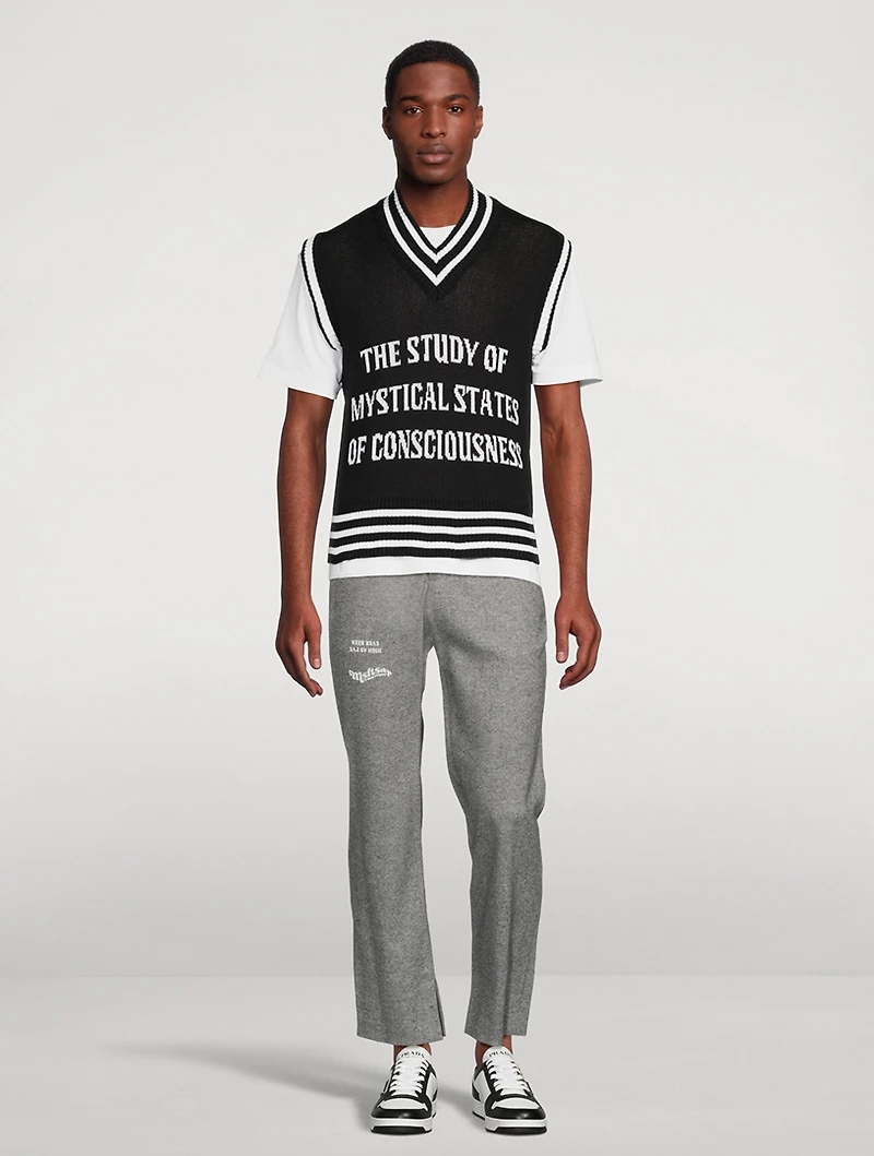 Wool-Blend Straight-Leg Pants