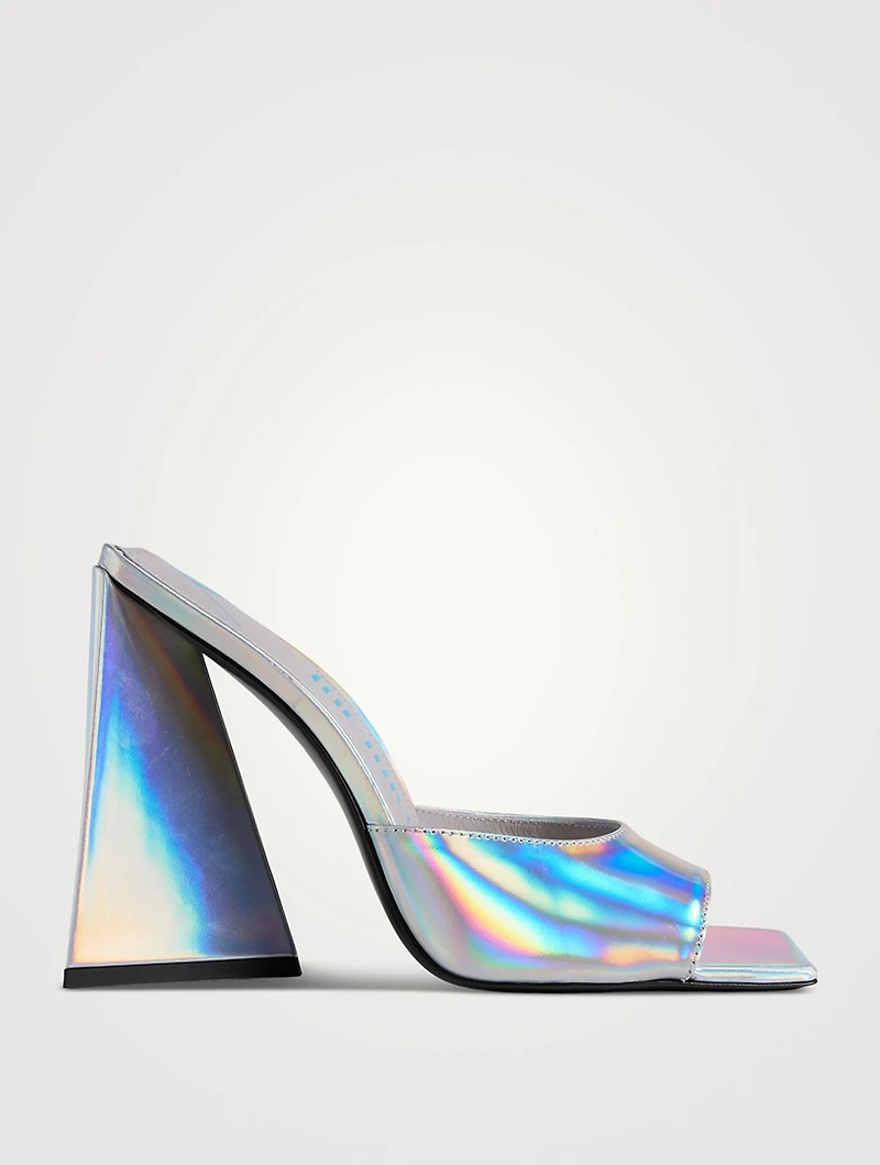 Devon Holographic Leather Mules