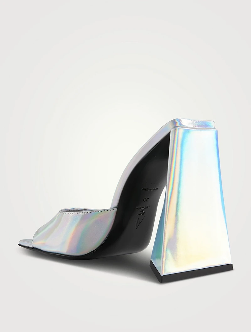 Devon Holographic Leather Mules