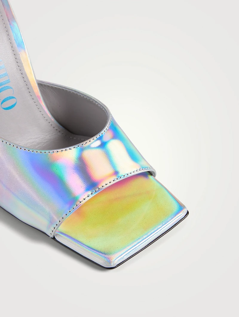 Devon Holographic Leather Mules
