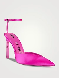 Perine Satin Ankle-Strap Pumps