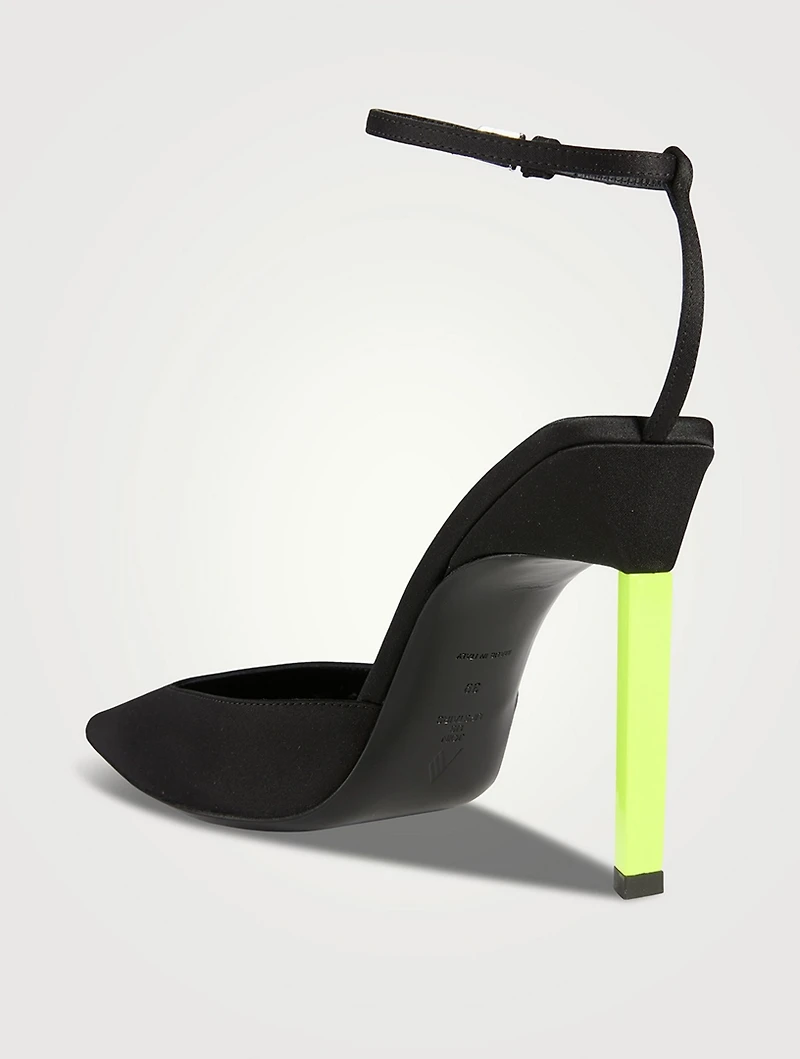Perine Satin Ankle-Strap Pumps