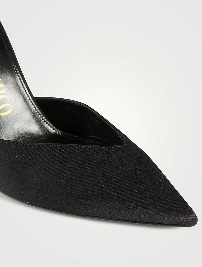 Perine Satin Ankle-Strap Pumps