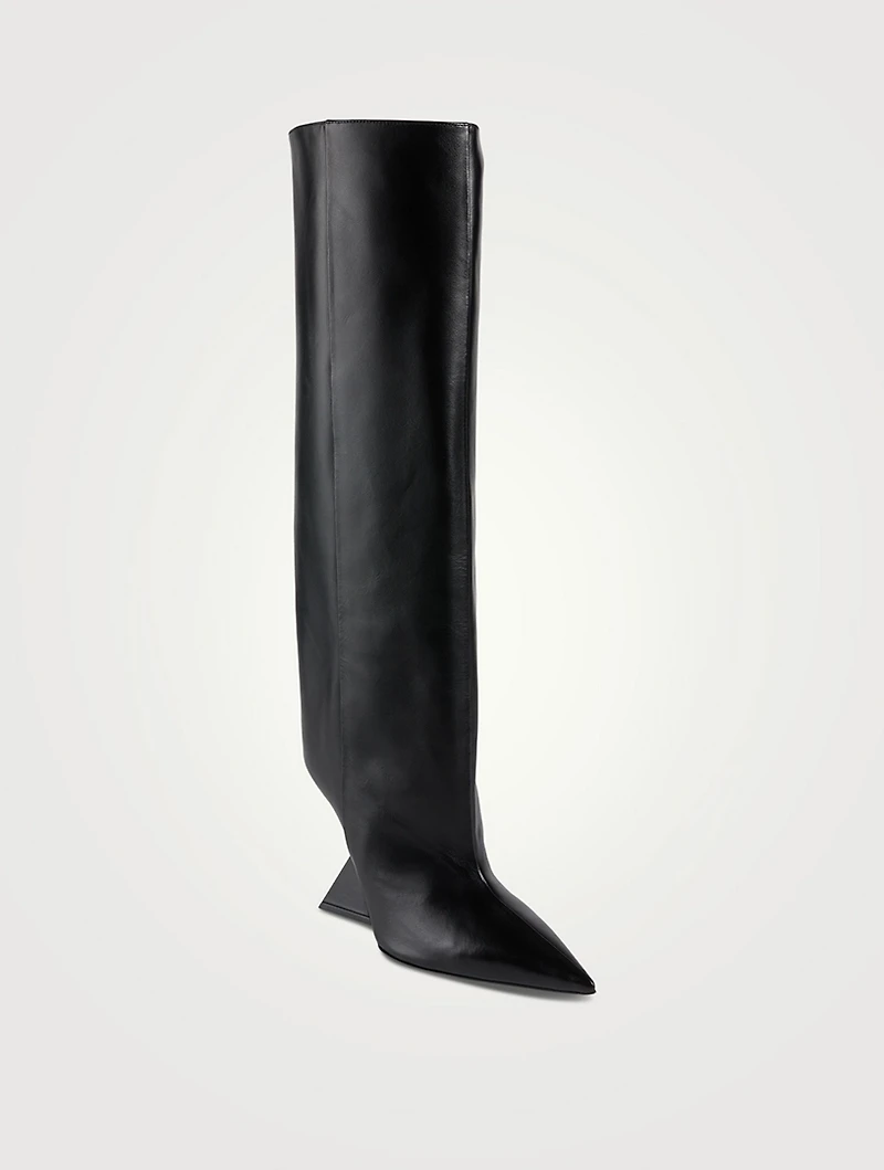 Cheope Leather Wedge Knee-High Boots