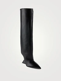 Cheope Leather Wedge Knee-High Boots