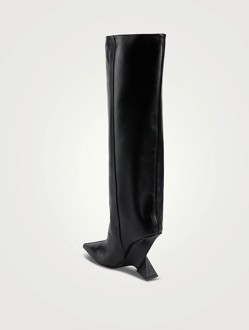 Cheope Leather Wedge Knee-High Boots