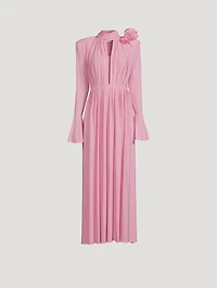 Pleated Crepe Jersey Maxi Dress