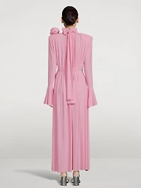Pleated Crepe Jersey Maxi Dress