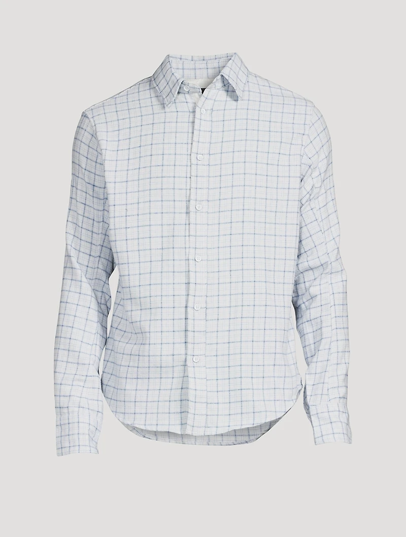 Engineered Plaid Cotton Shirt