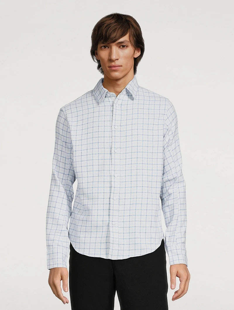 Engineered Plaid Cotton Shirt