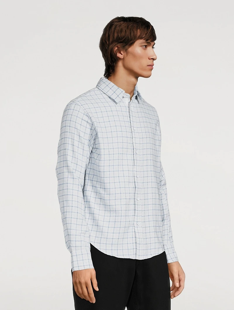 Engineered Plaid Cotton Shirt