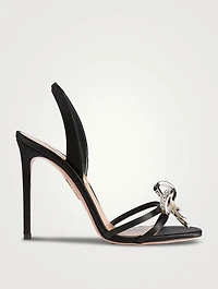 Babe Embellished Satin Slingback Sandals