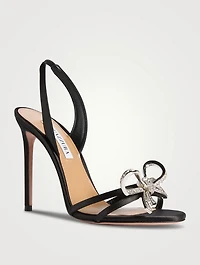 Babe Embellished Satin Slingback Sandals