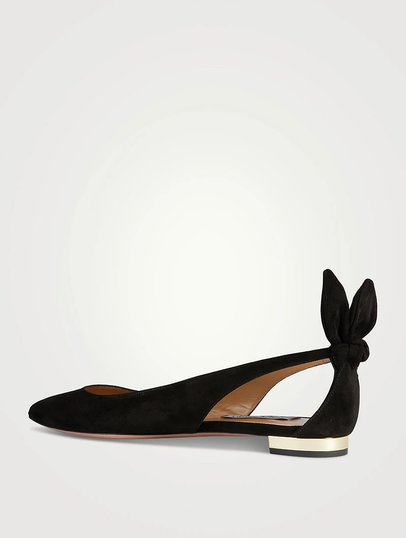 Bow Tie Suede Ballet Flats