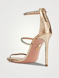 Mini Tequila Embellished Metallic Leather Sandals