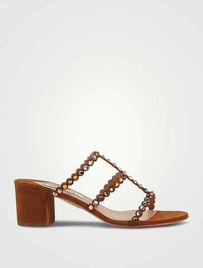 Tequila Embellished Leather Mules