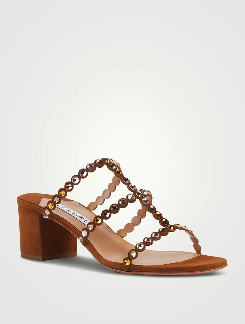 Tequila Embellished Leather Mules