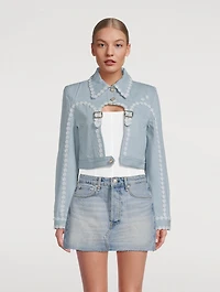 Cut-Out Arch Denim Jacket