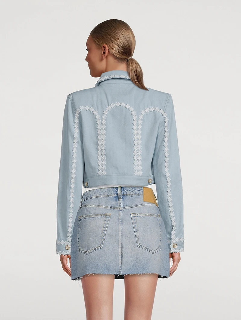 Cut-Out Arch Denim Jacket