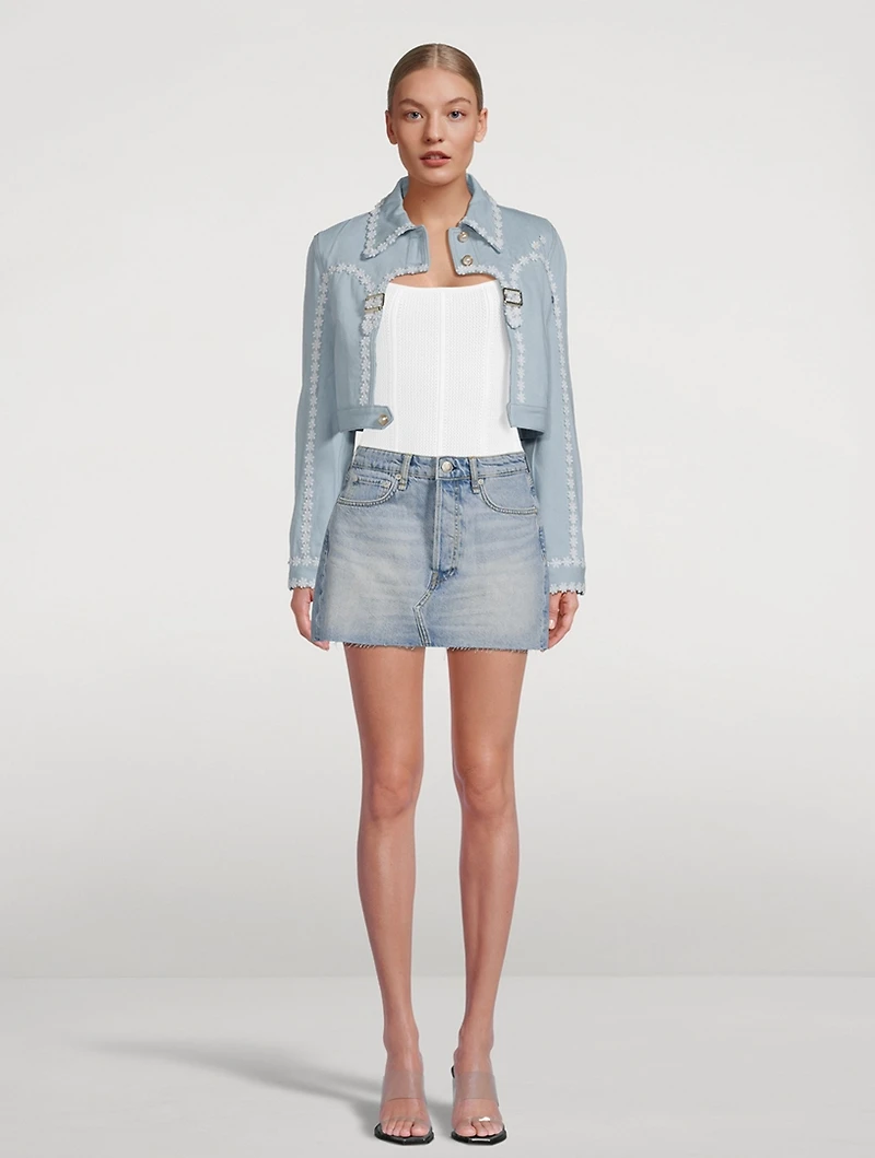 Cut-Out Arch Denim Jacket