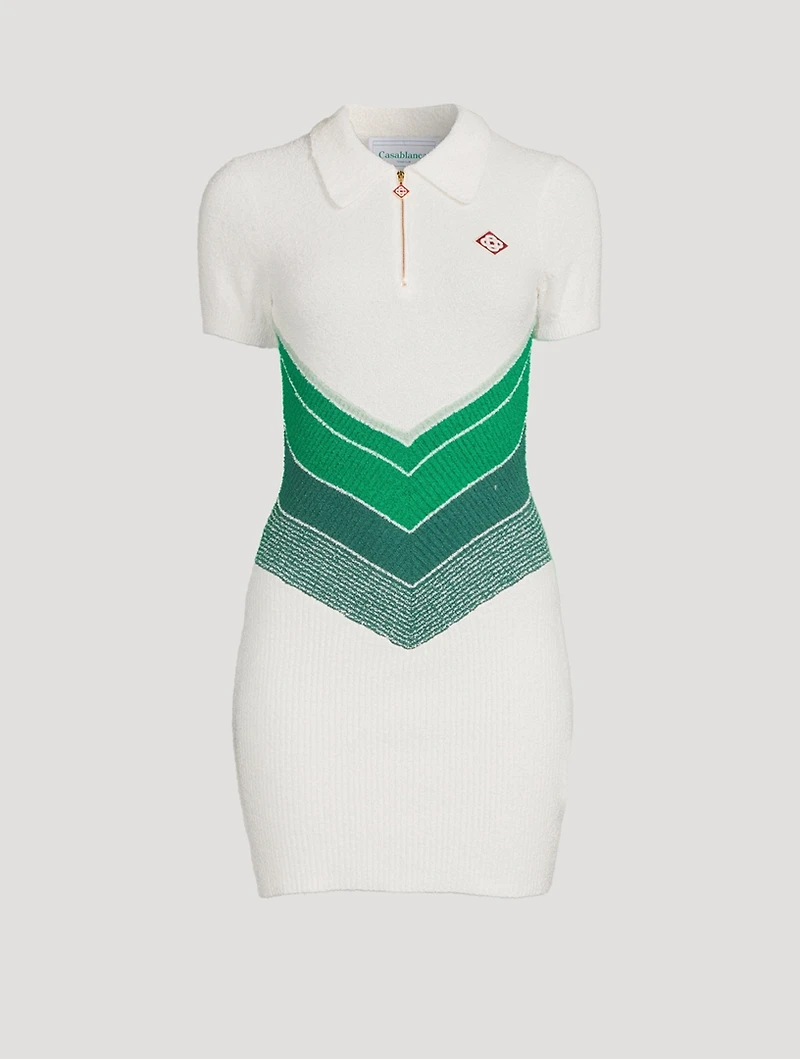 Bouclé Knit Polo Dress