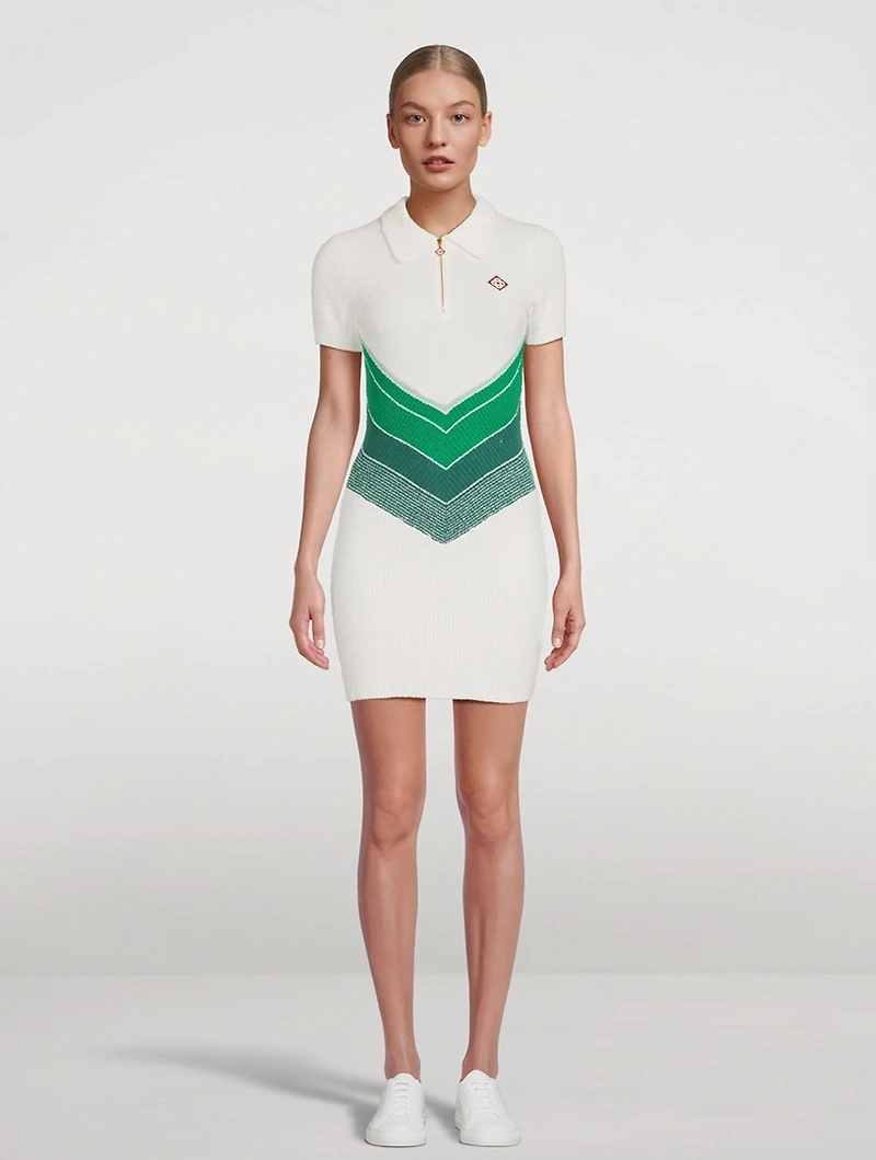 Bouclé Knit Polo Dress