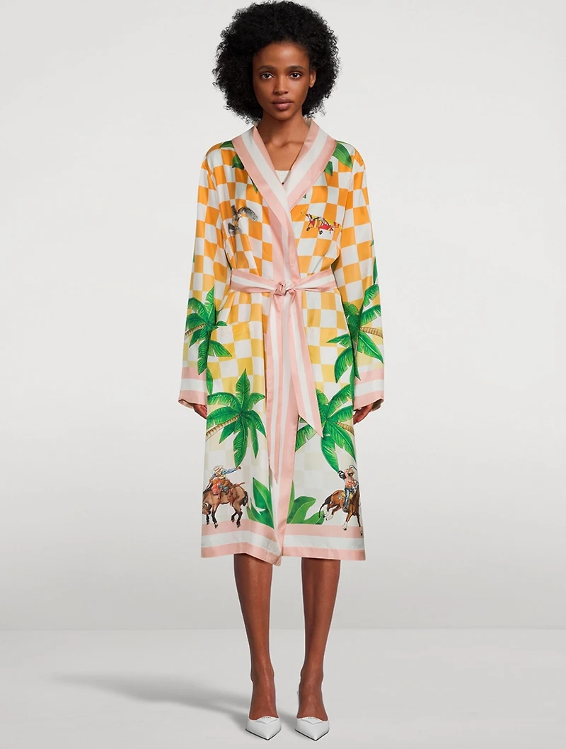 Casablanca Tennis Club Silk Robe