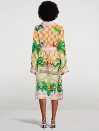 Casablanca Tennis Club Silk Robe