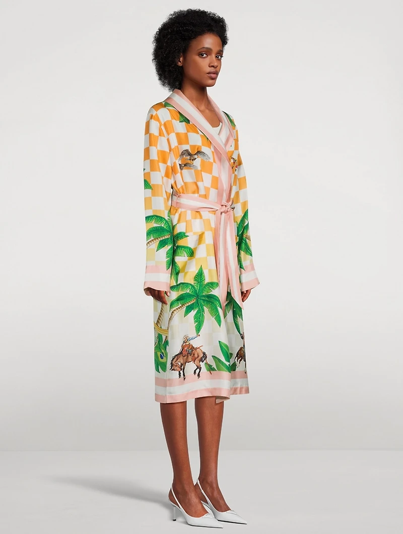 Casablanca Tennis Club Silk Robe