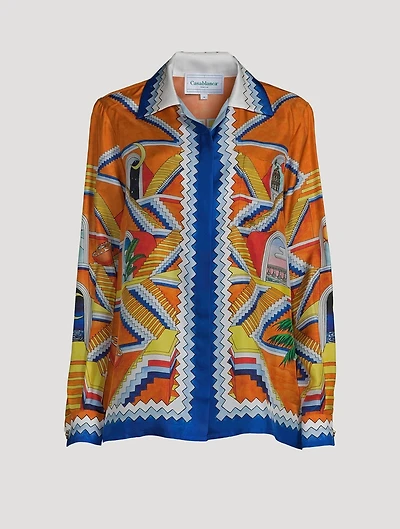 Silk Shirt Escalier Infini Print