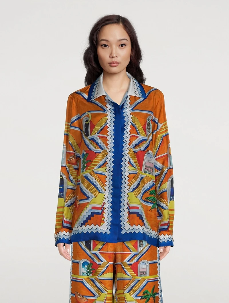 Silk Shirt Escalier Infini Print