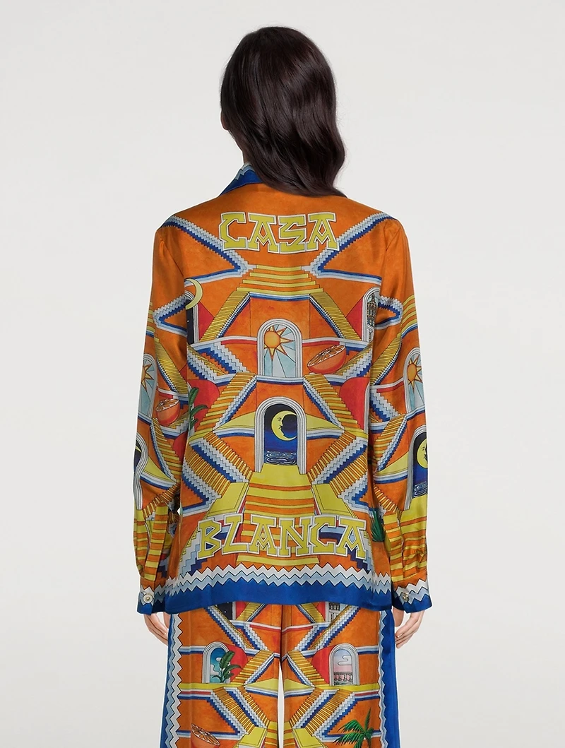 Silk Shirt Escalier Infini Print