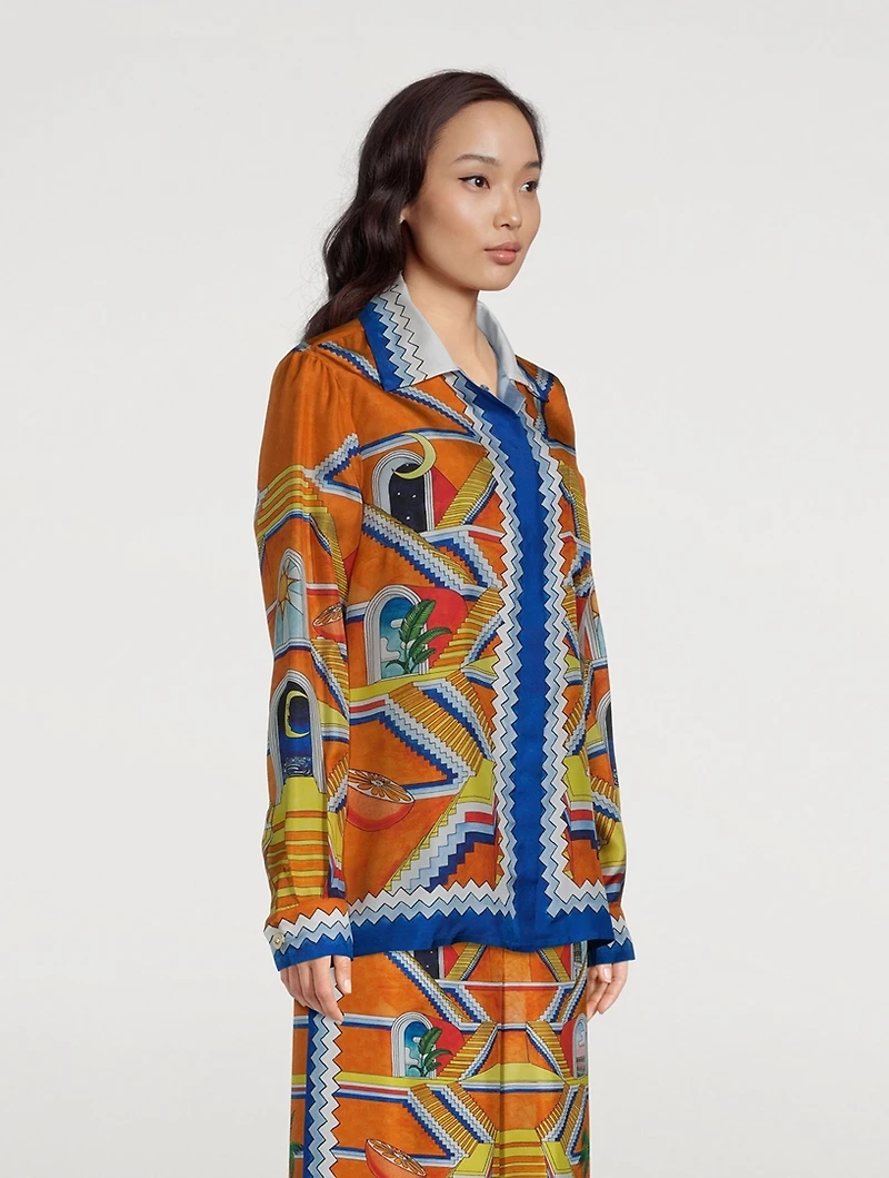 Silk Shirt Escalier Infini Print