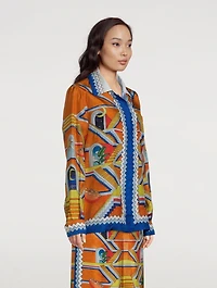 Silk Shirt Escalier Infini Print